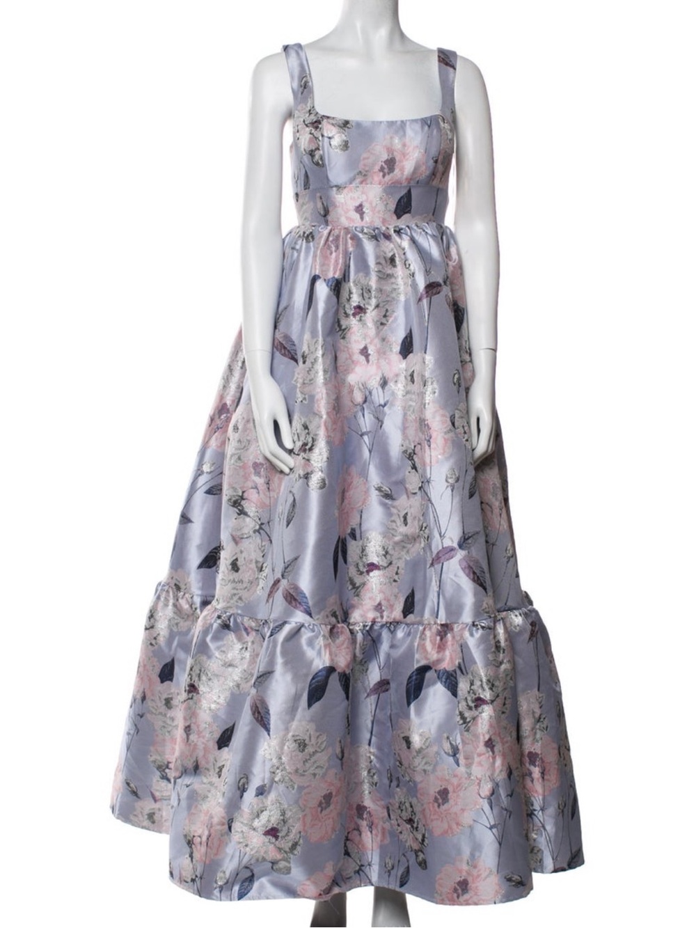 Mac Duggal Floral Printed Satin Gown NWT